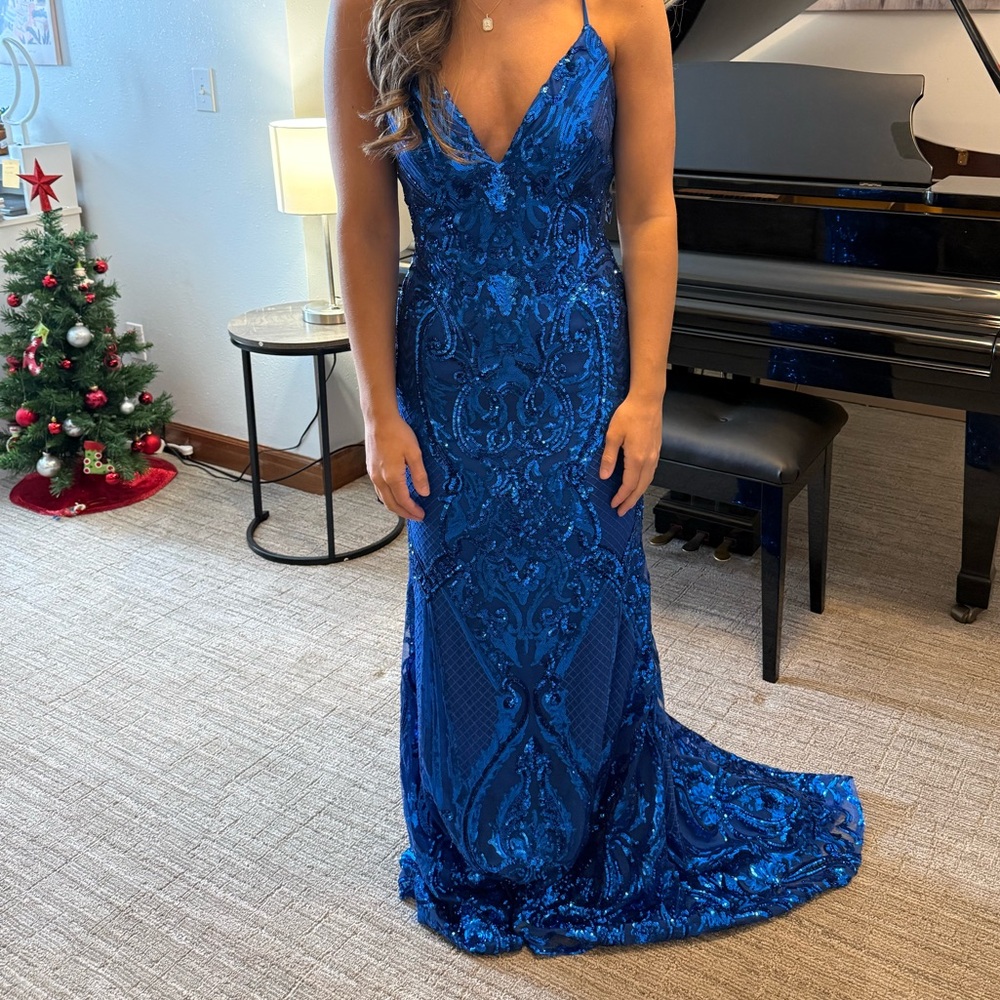 Elegant Blue Prom Dress